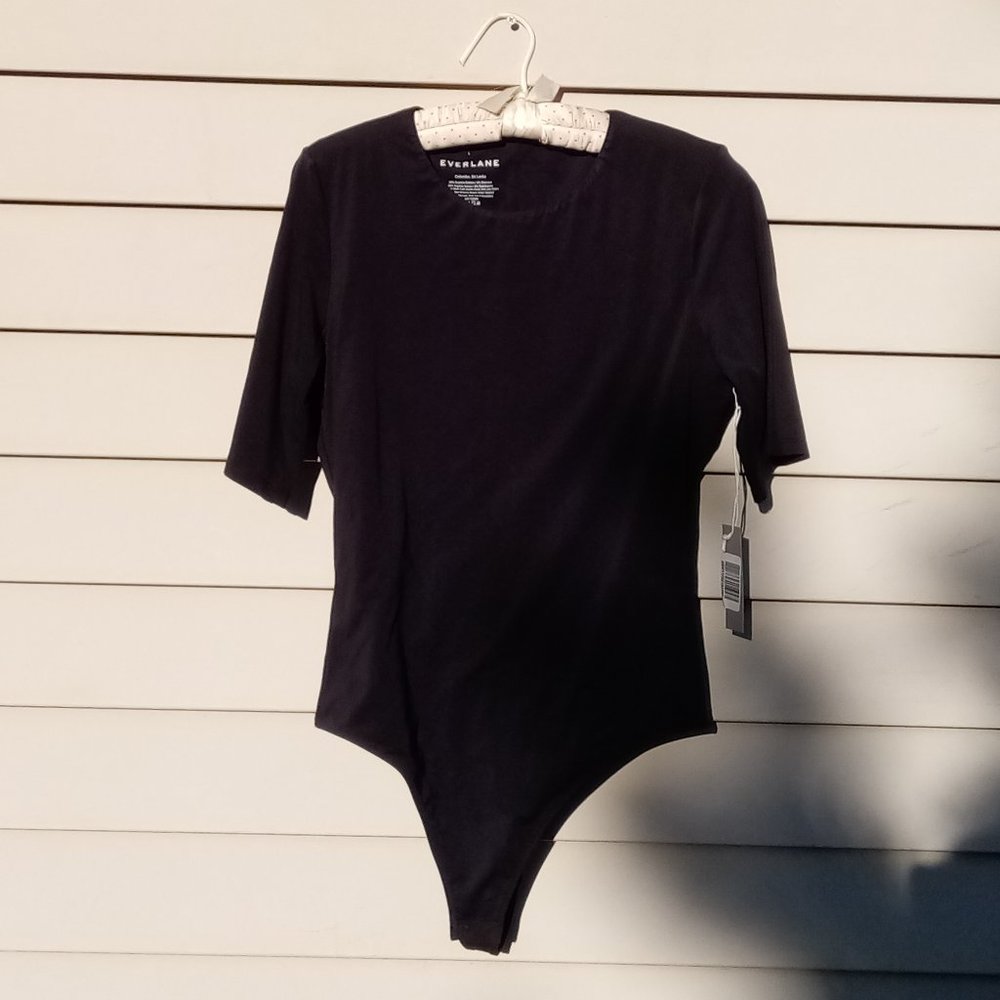 Everlane Black Short-Sleeve Bodysuit